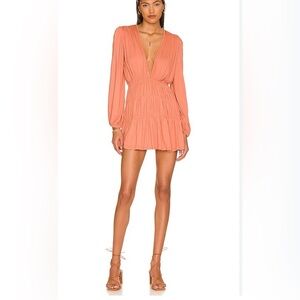 Indah Body Revolve Francesca Ruched Mini Dress Size 2 Coral